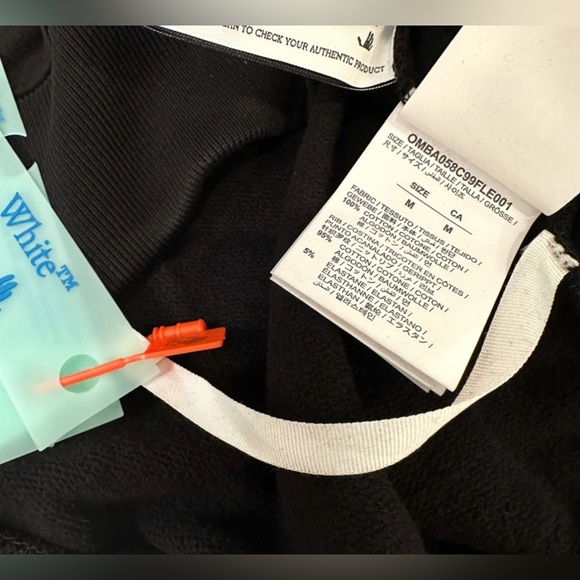 Off White Logo-Print Cotton-Jersey Sweatshirt M&L - Picture 9 of 12